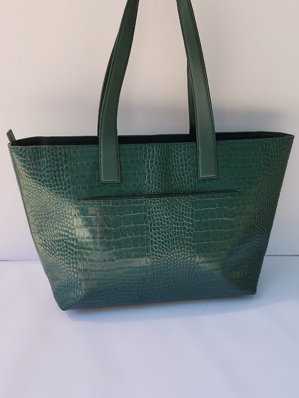 NWT NORDSTROM CELIA LARGE LEATHER CROC EMBOSSED TOTE BAG